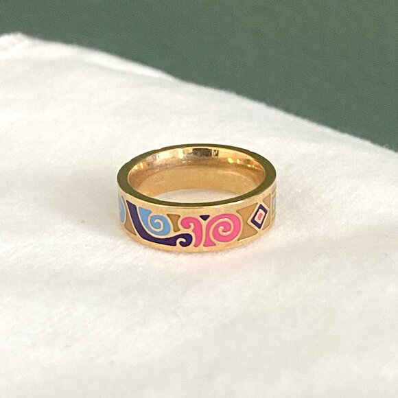 Brand new colorful enamel ring - Picture 1 of 5